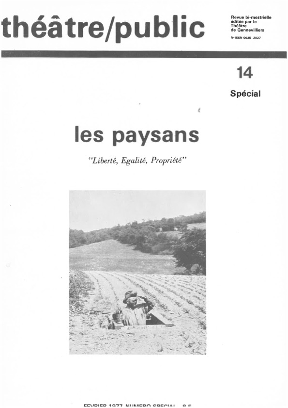 Les Paysans | Numéro 14 | Théâtre/Public