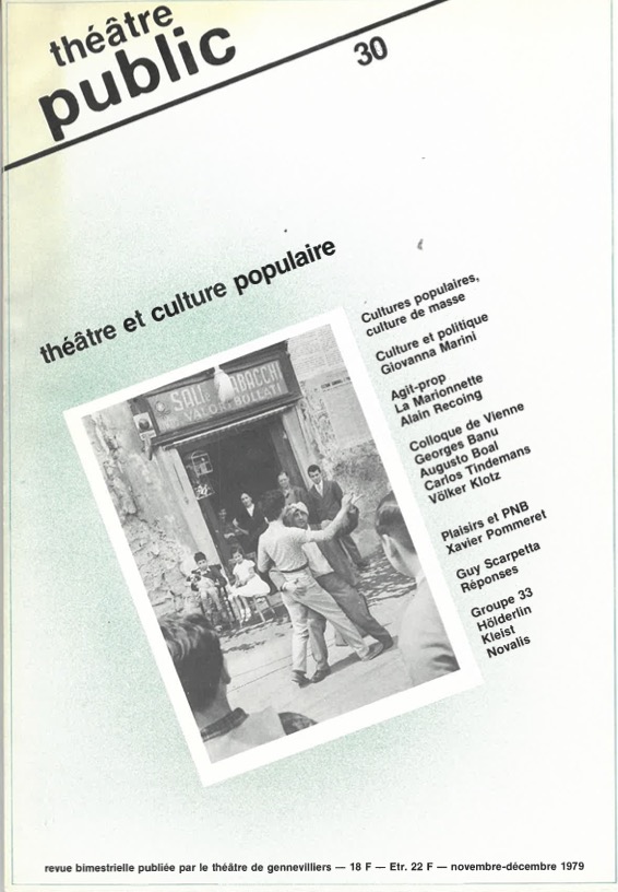 Théâtre et culture populaire | Numéro 30 | Théâtre/Public