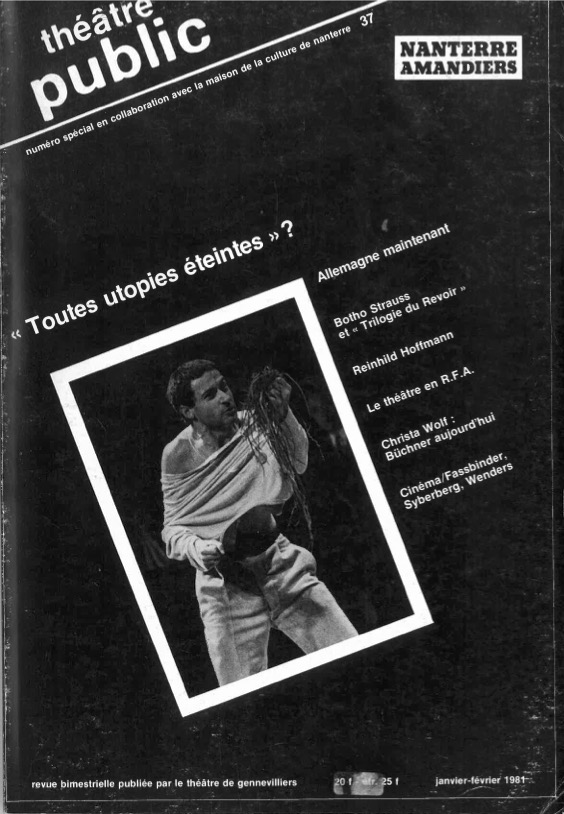 « Toutes utopies éteintes » ? | Numéro 37 | Théâtre/Public