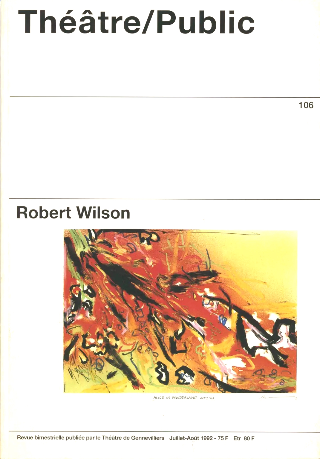 Robert Wilson | Numéro 106 | Théâtre/Public
