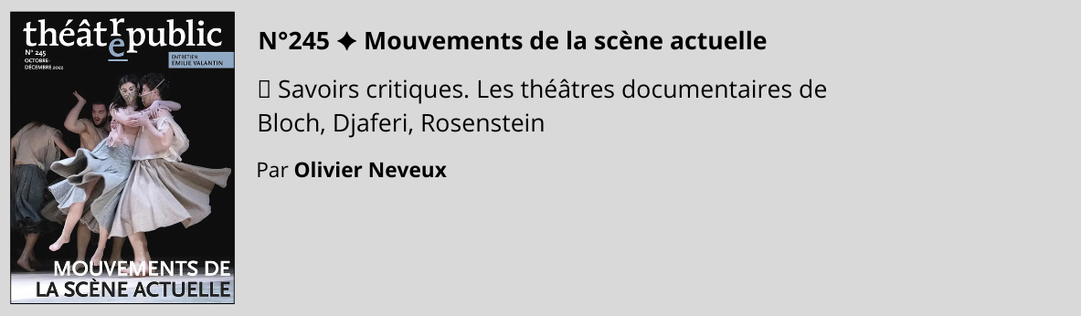 Théâtre/Public